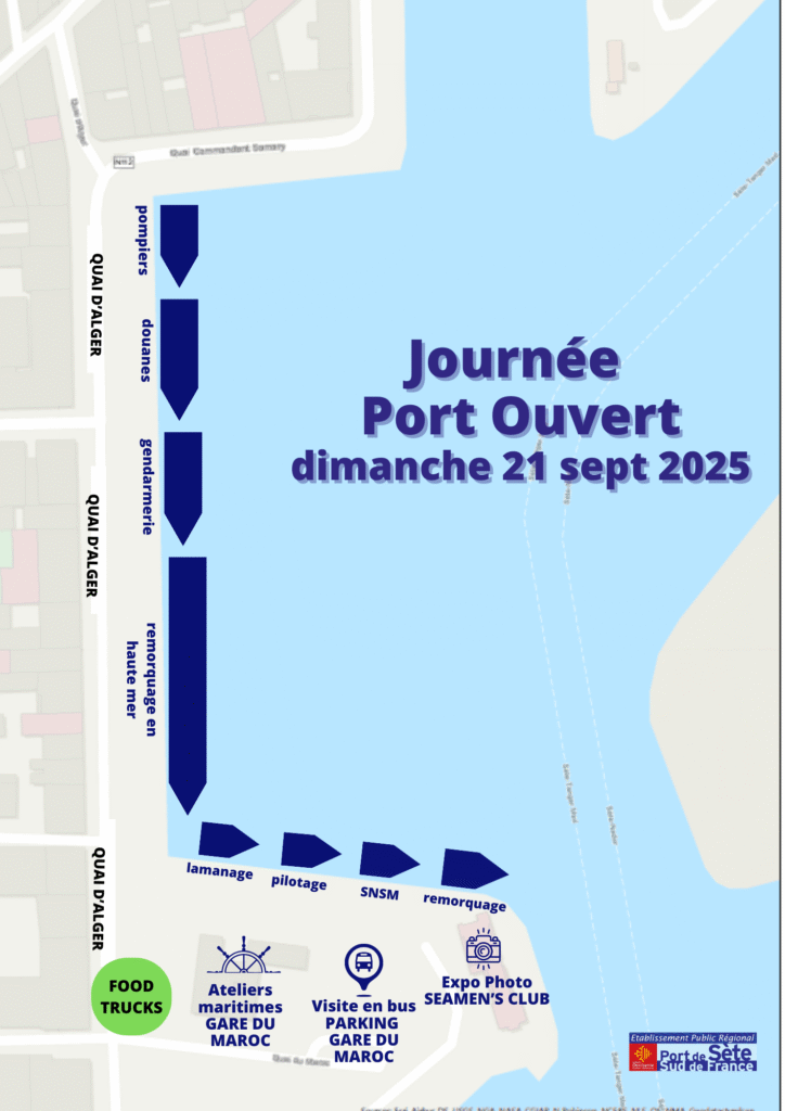 Plan d'accostage des navires Journée Port Ouvert - Port de Sète